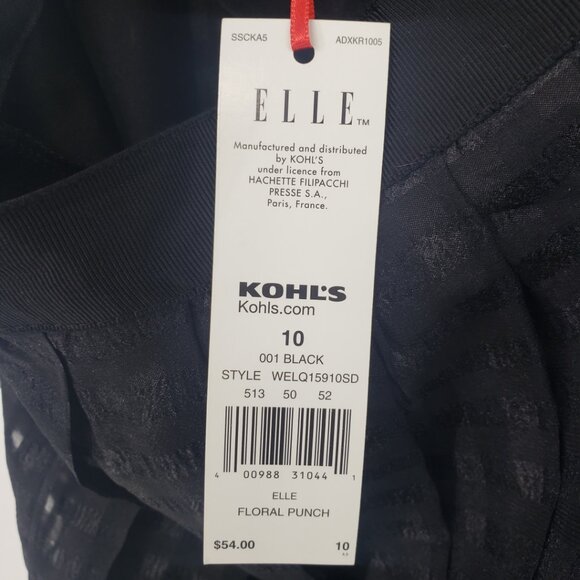 3/$25 Elle Pleated Skirt 10 Windowpane Plaid A Line Black NWT - Picture 6 of 7